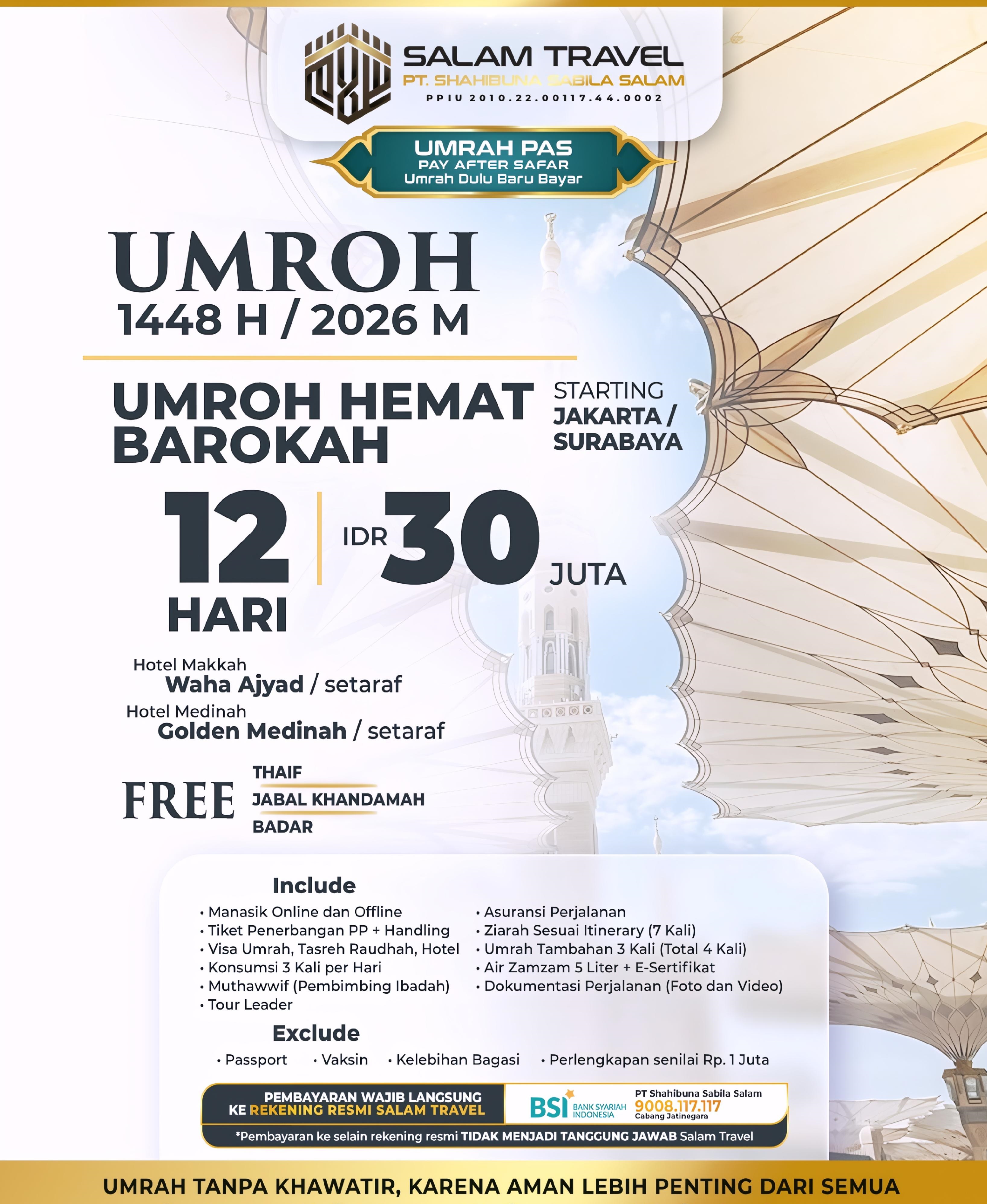 Paket Barakah 12 Hari HEMAT